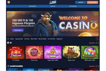Bison Casino főoldalának képernyőképe