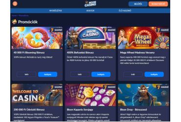 Bison Casino bónuszok és promóciók képernyőképe