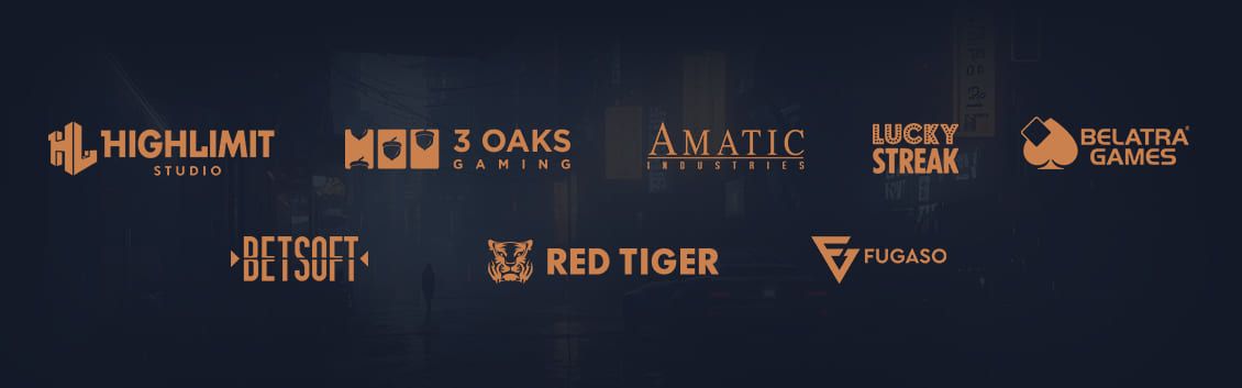 A Highlight studio 3 Oaks Amatic Lucky Streak Belatra Betsoft Red Tiger Fugaso logói
