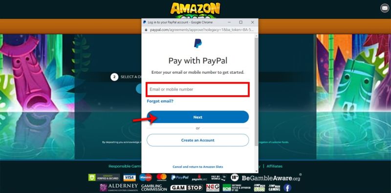 Paypal útmutató: hogyan lehet Paypal-lal befizetni egy kaszinóba? - 4. lépés